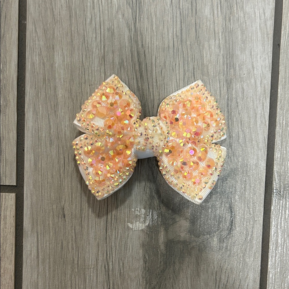 Sparkling Orange Kids Hair Bow